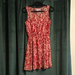 Red and White Sleeveless Dress